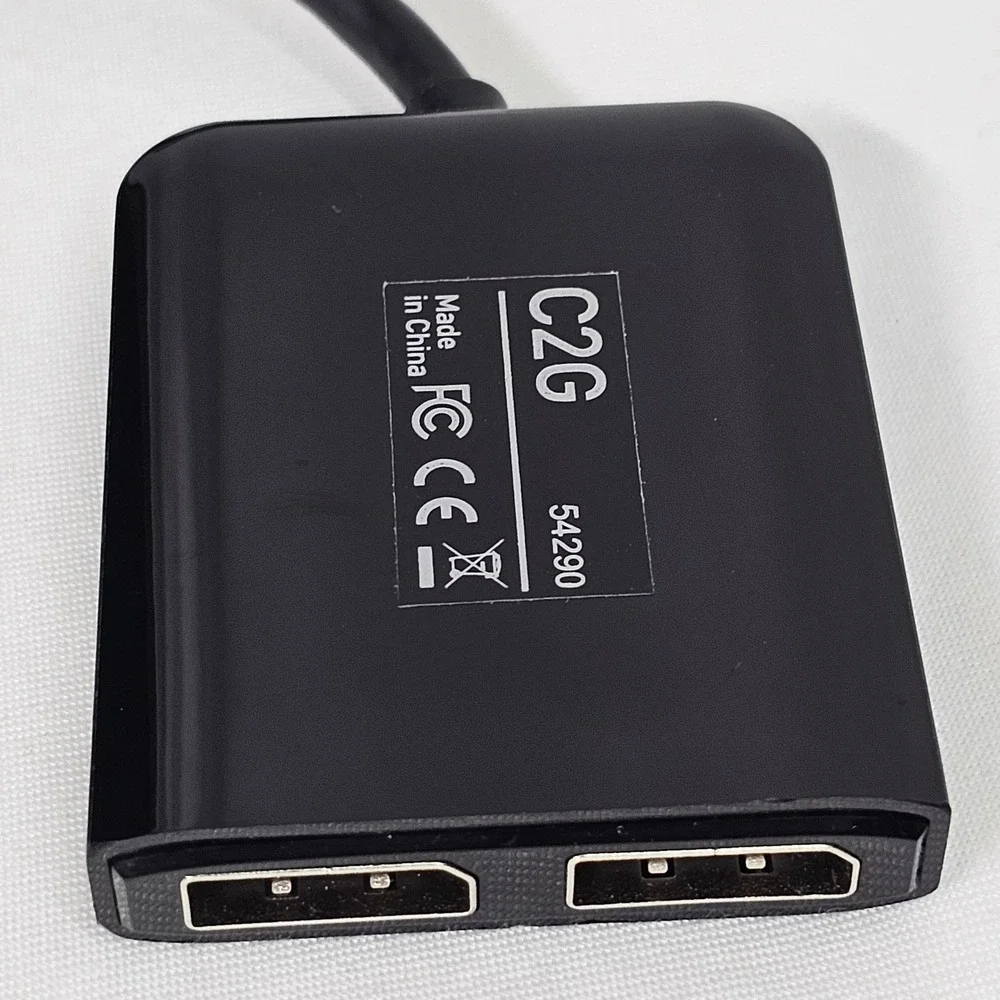 C2G 54290 Mini DisplayPort To Dual MST Hub Adapter Splitter Black 4K Quality